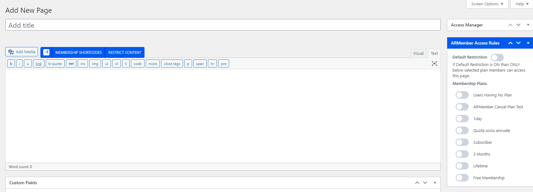 ARMember - Access Rules Metabox
