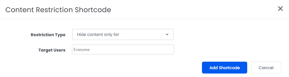 ARMember - Content Restriction Shortcode Popup
