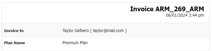 ARMember - Invoice Number Format