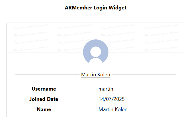 ARMember - Sidebar Widget