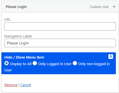 ARMember Navigation Menu Link Show Hide Option