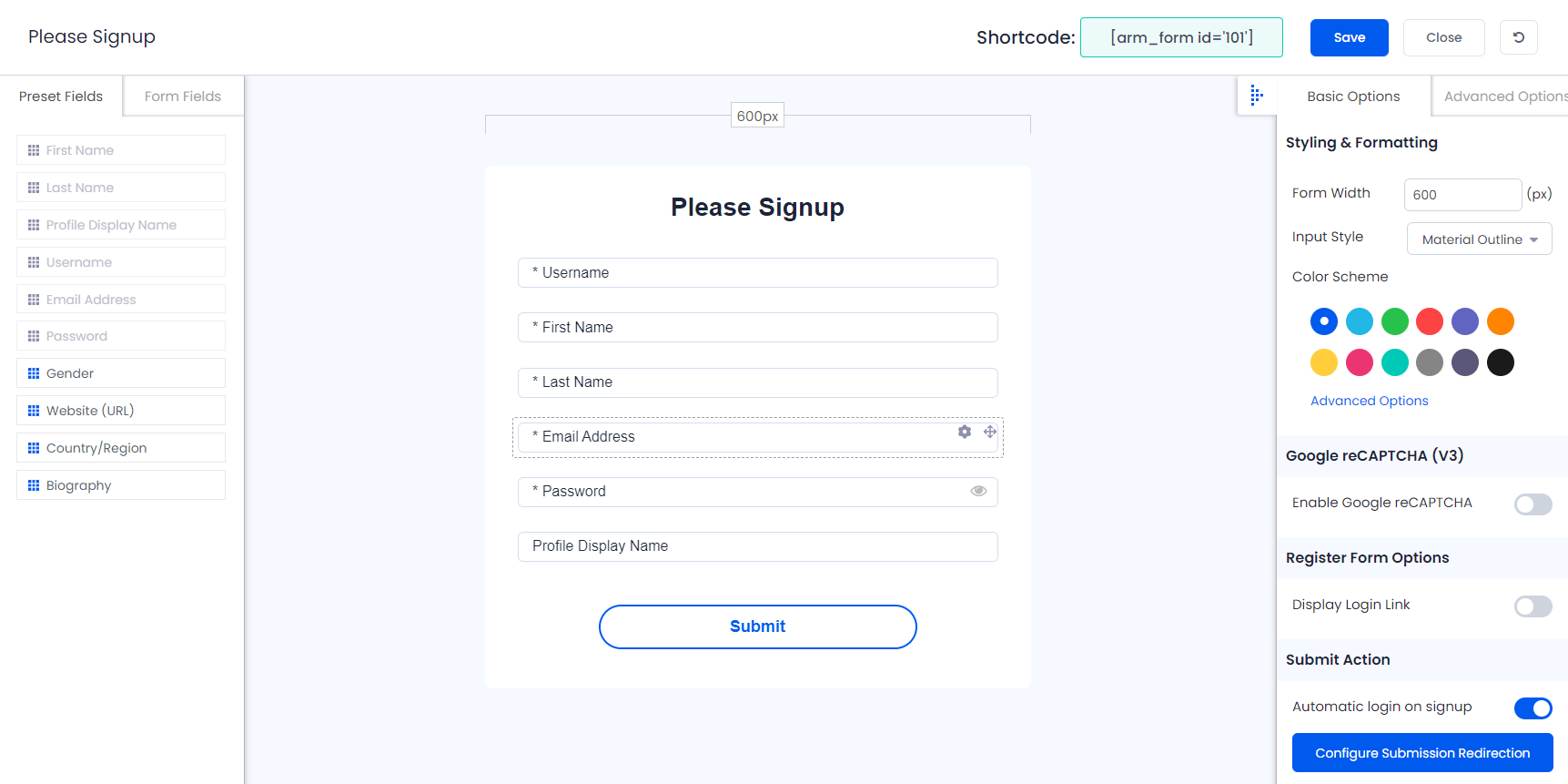 ARMember - Edit Forms