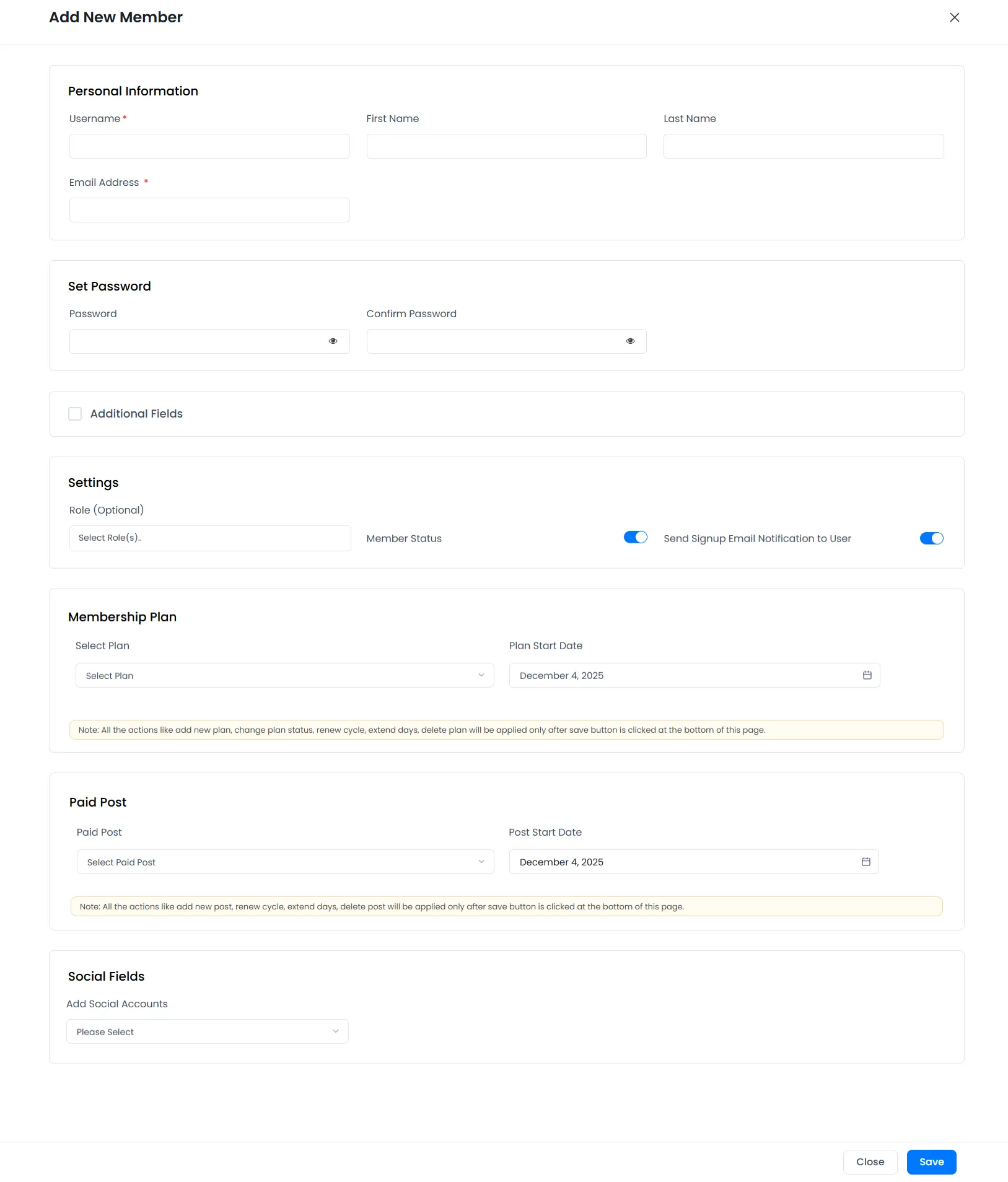 ARMember - Add New Member