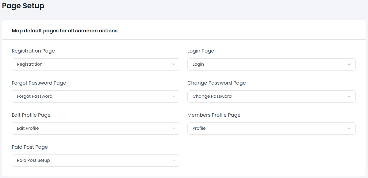 ARMember General Settings ( Page Setup )