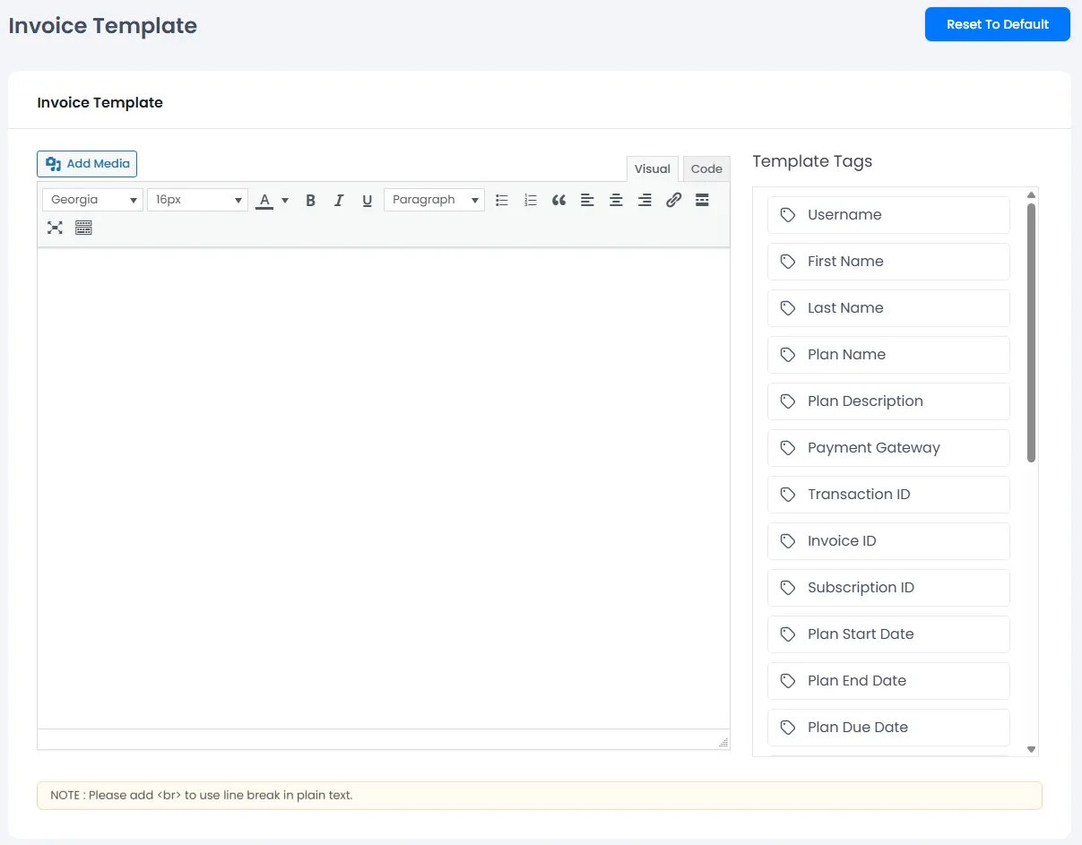 ARMember General Settings ( Invoice )