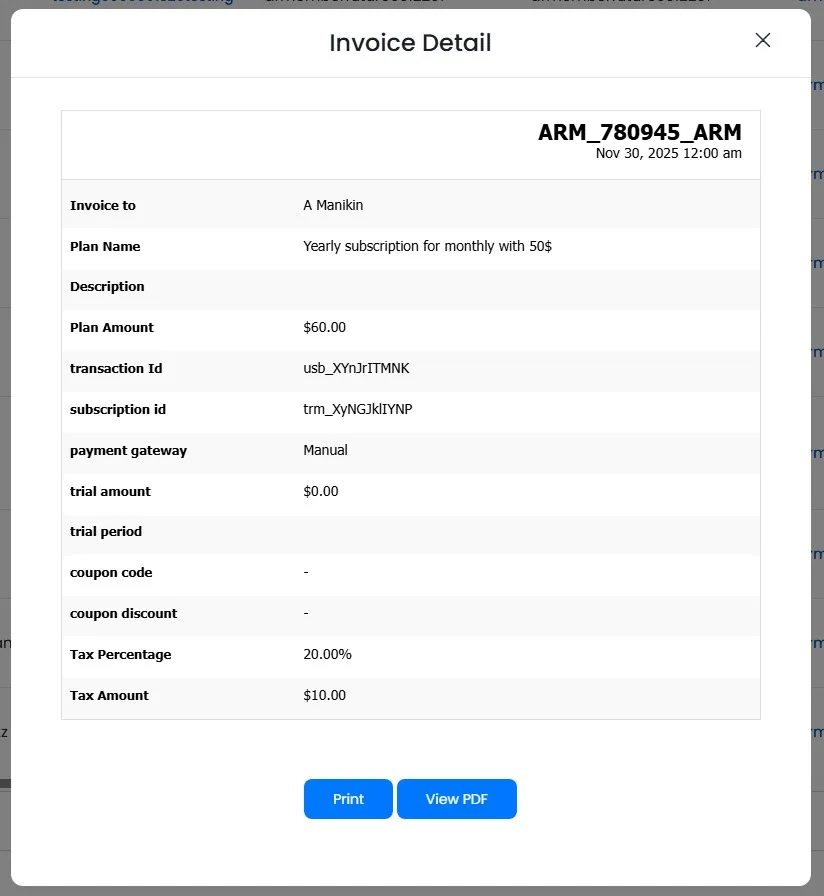 ARMember General Settings ( Invoice )