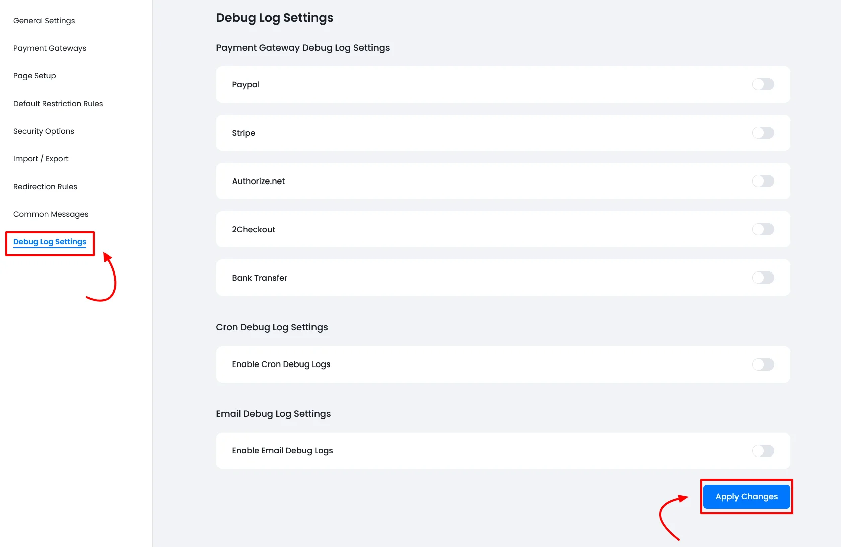 ARMember - Debug Log Settings