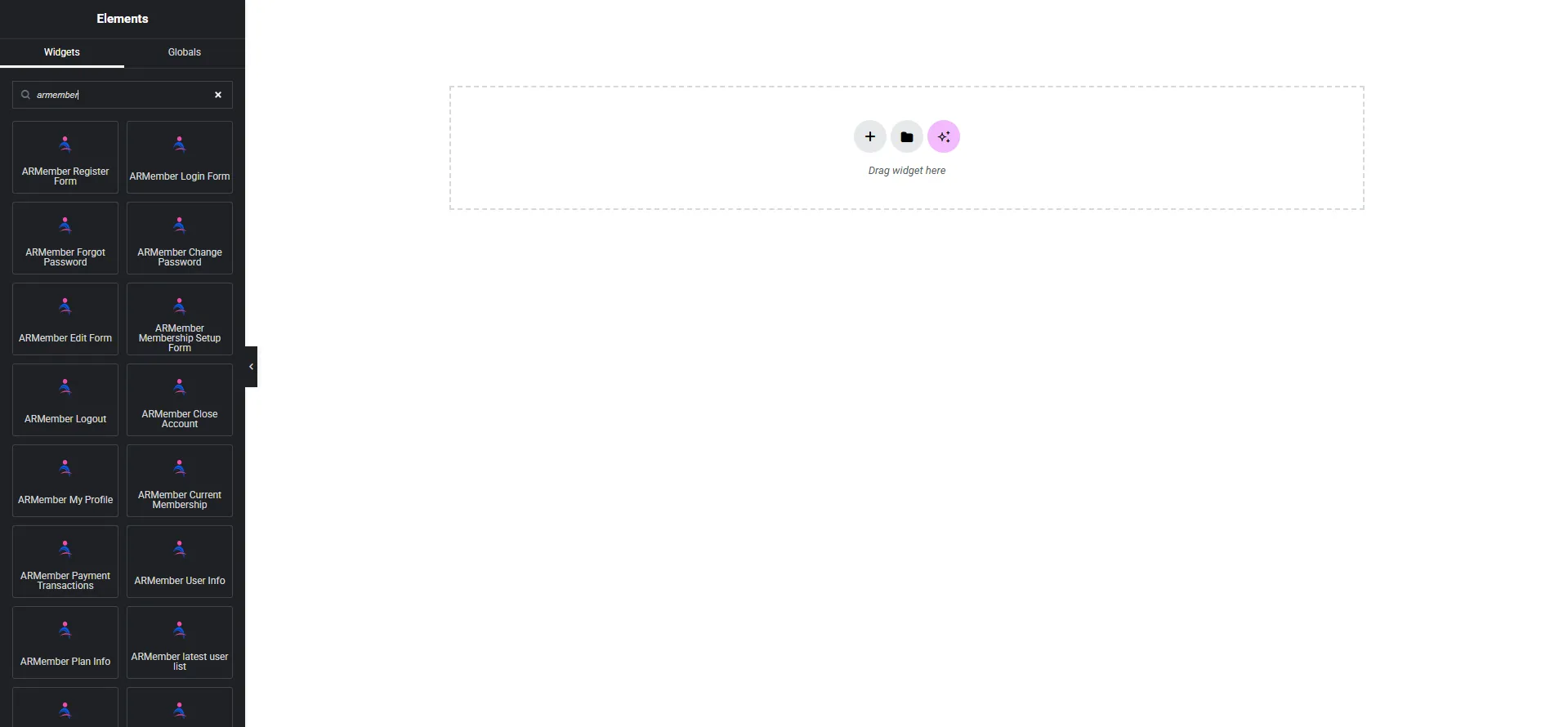 ARMember Widget Default Elementor