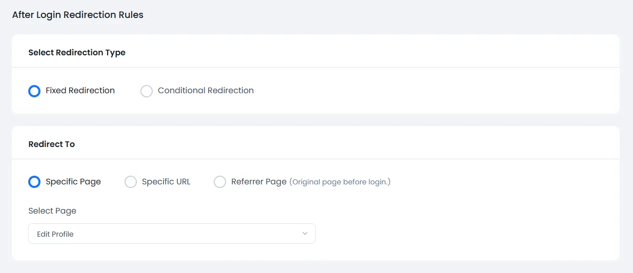 ARMember General Settings ( Redirection )