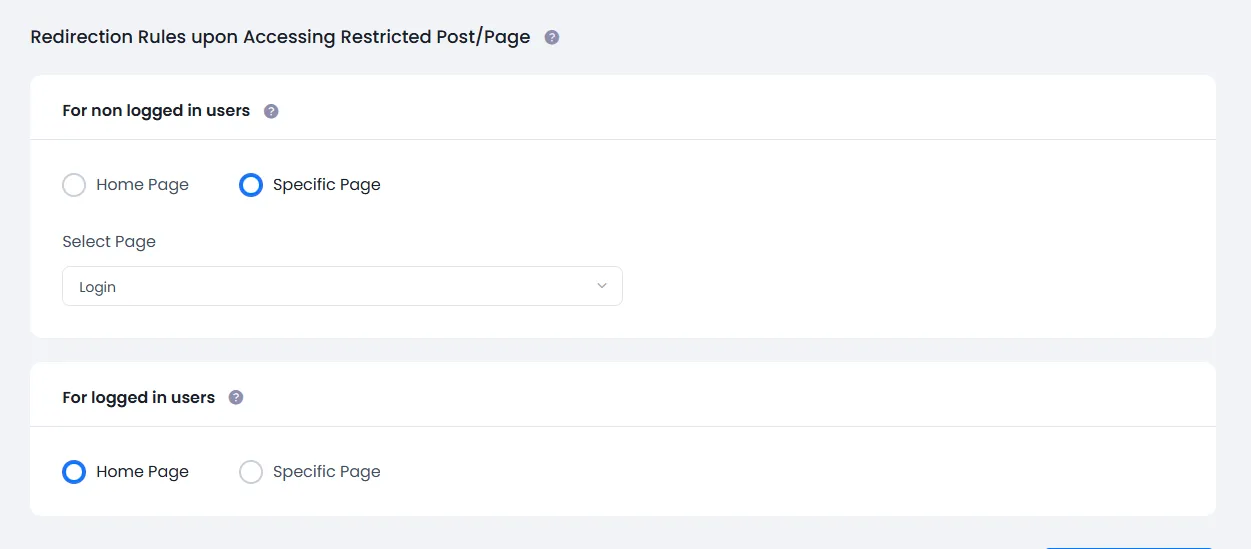 ARMember General Settings ( Redirection )