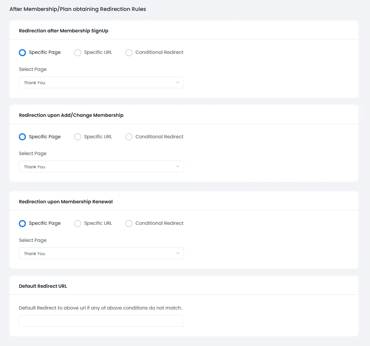 ARMember General Settings ( Redirection )