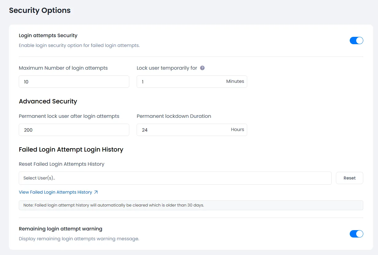 ARMember General Settings ( Security Options )