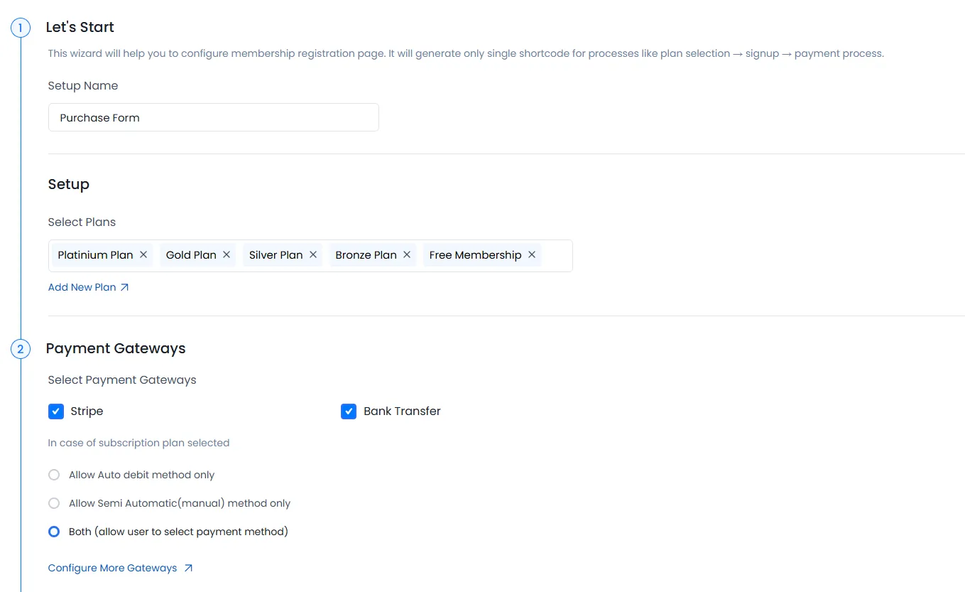 ARMember - Membership Configure Plan + Signup Page steps
