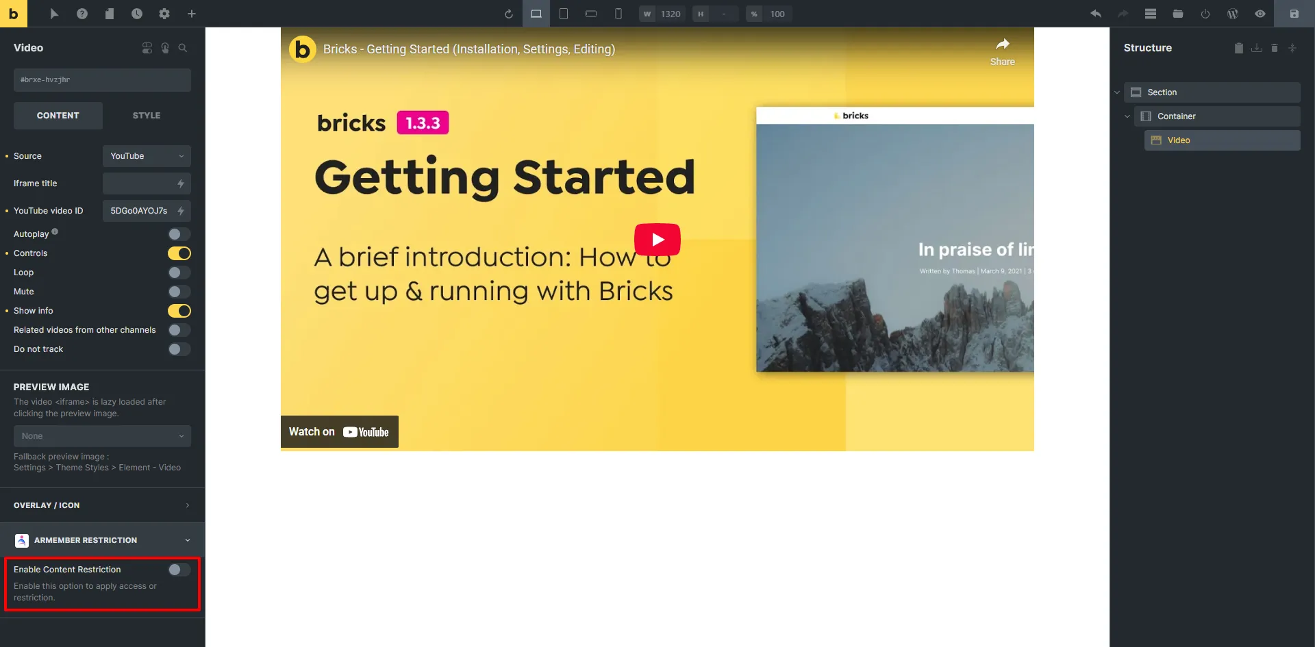 ARMember Bricks Builder Integration