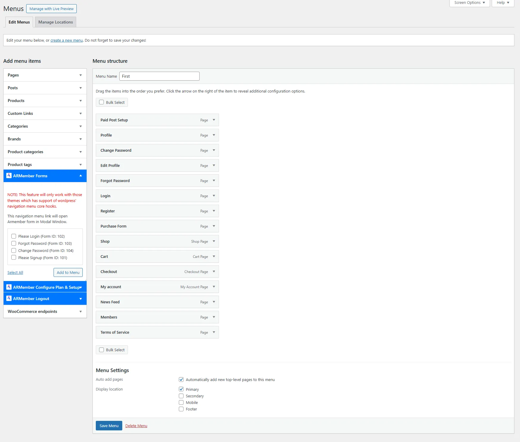 ARMember Navigation Support
