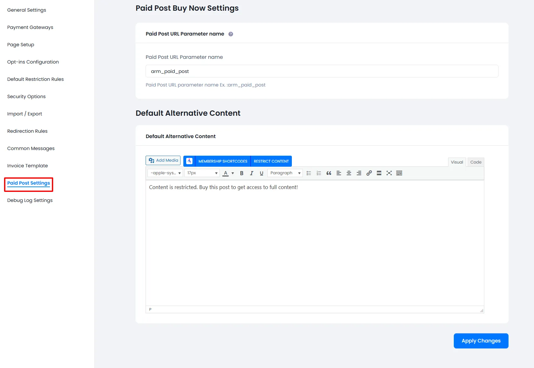 ARMember add new Paid Post
