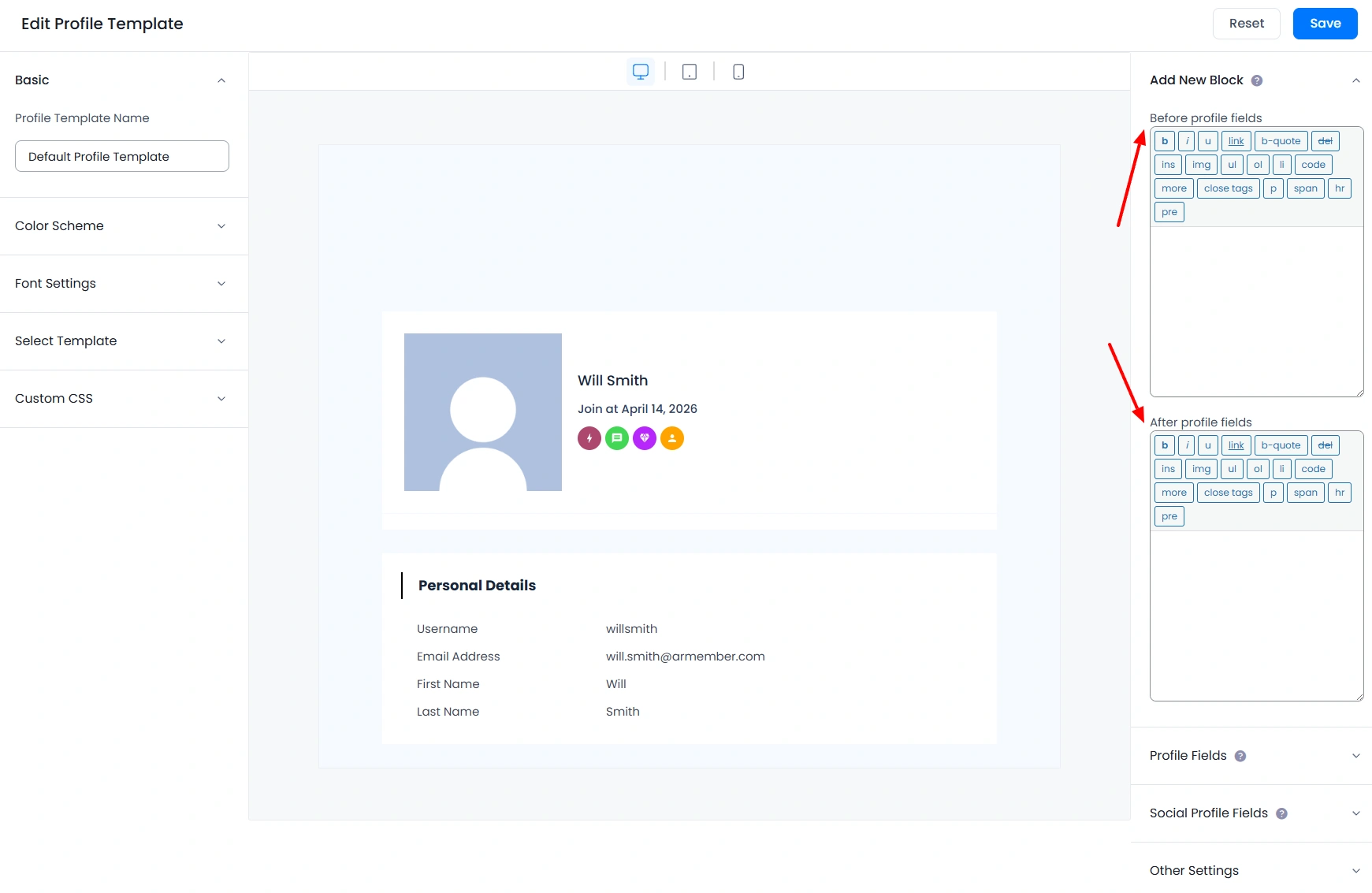 ARMember Add New Block