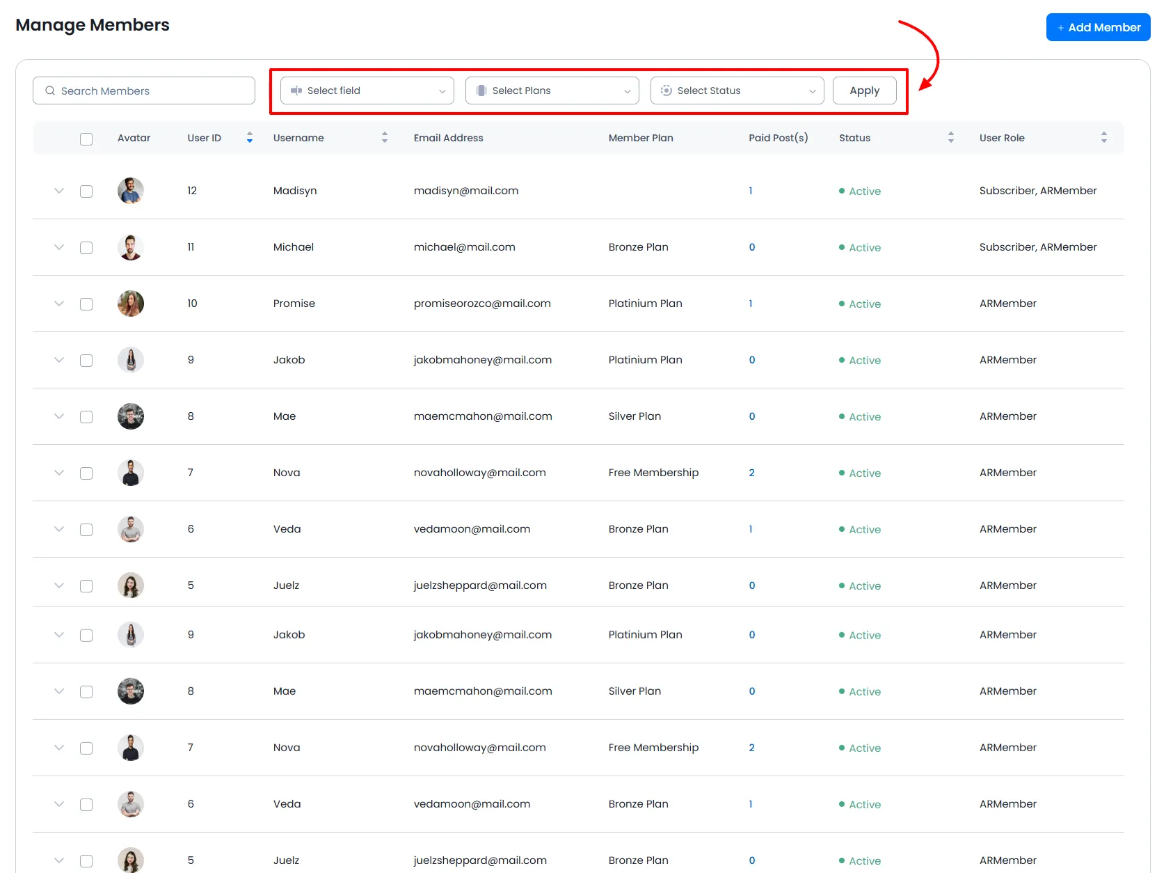 ARMember_manage_member