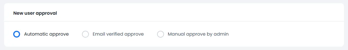 New User Approval