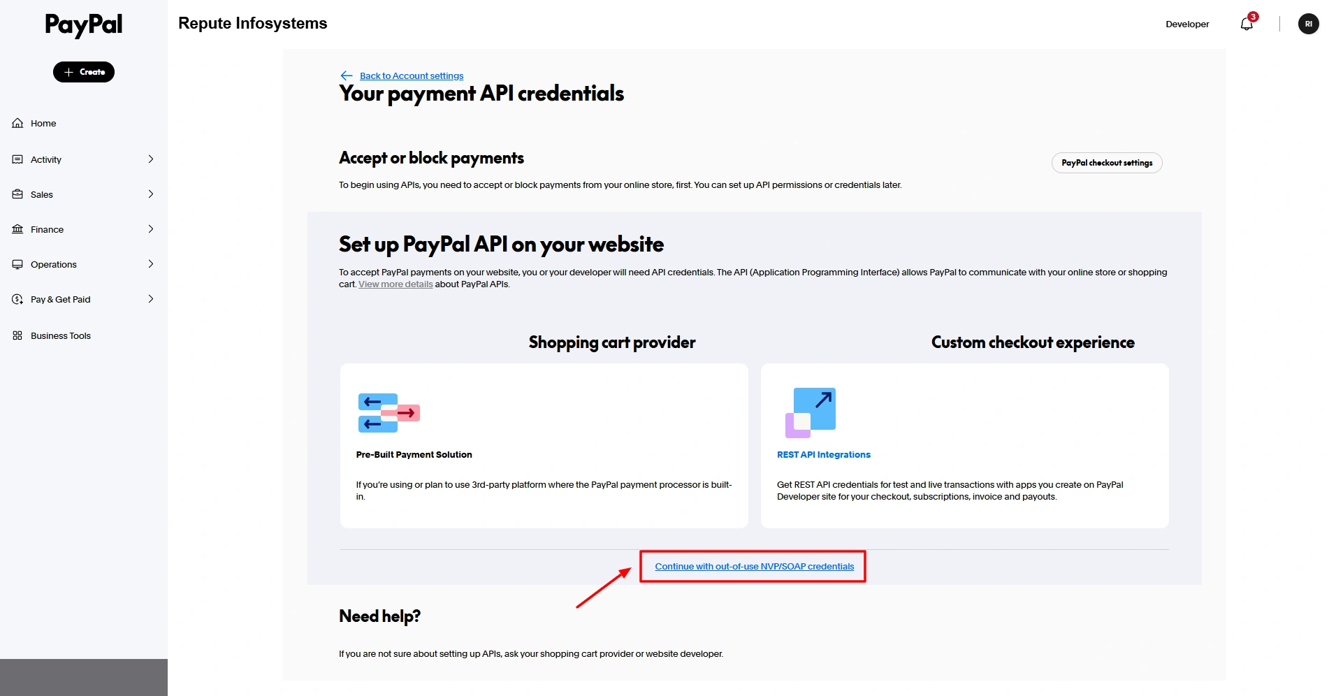 PayPal NVP Soap Credentials
