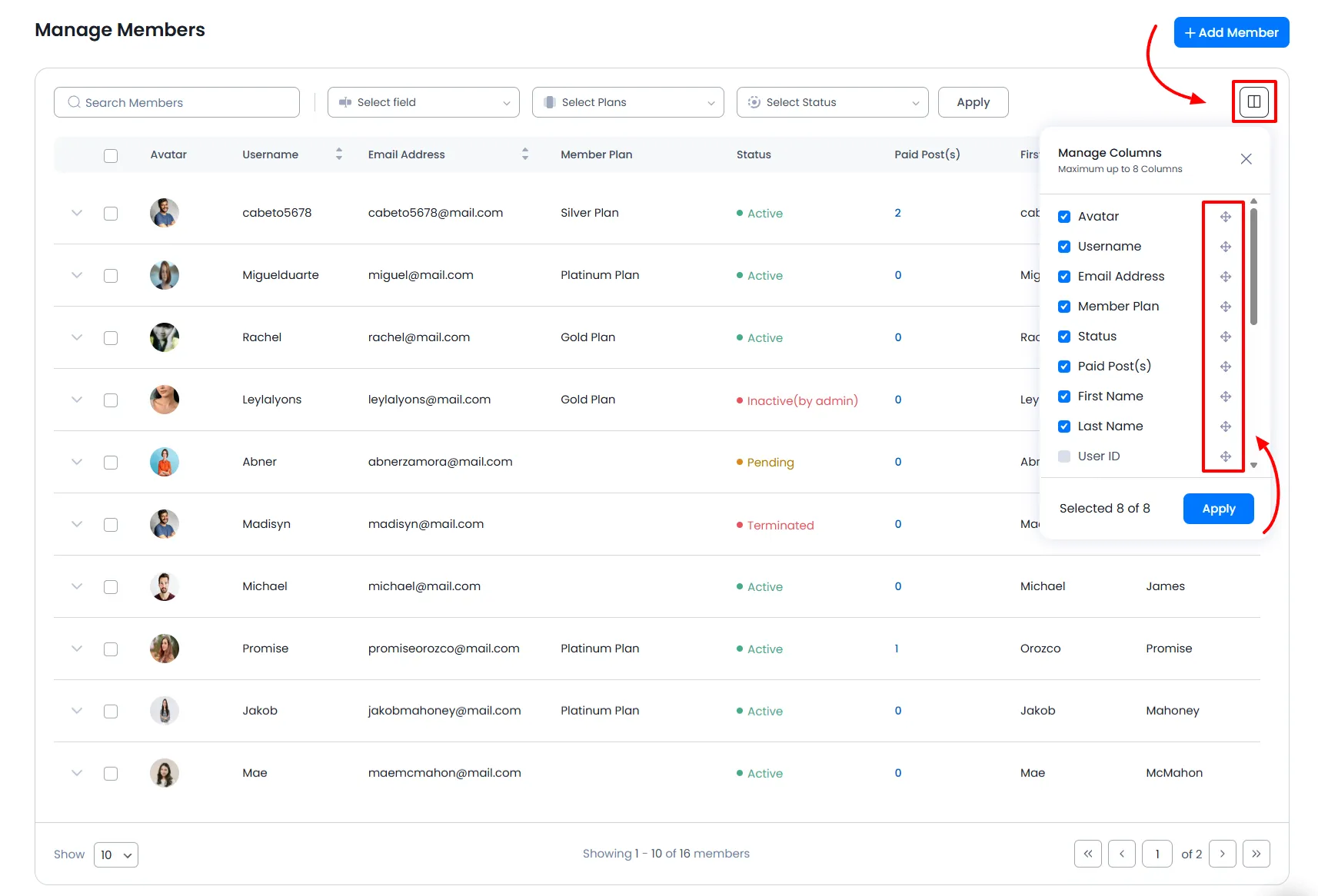 ARMember_reorder_columns