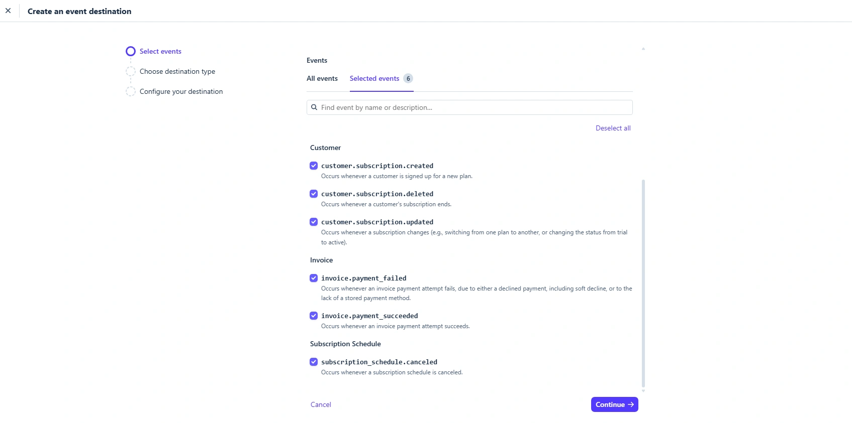 ARMember Stripe Select Events