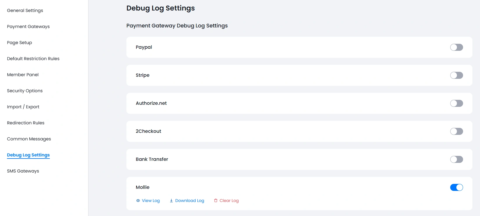 Mollie Debug Log