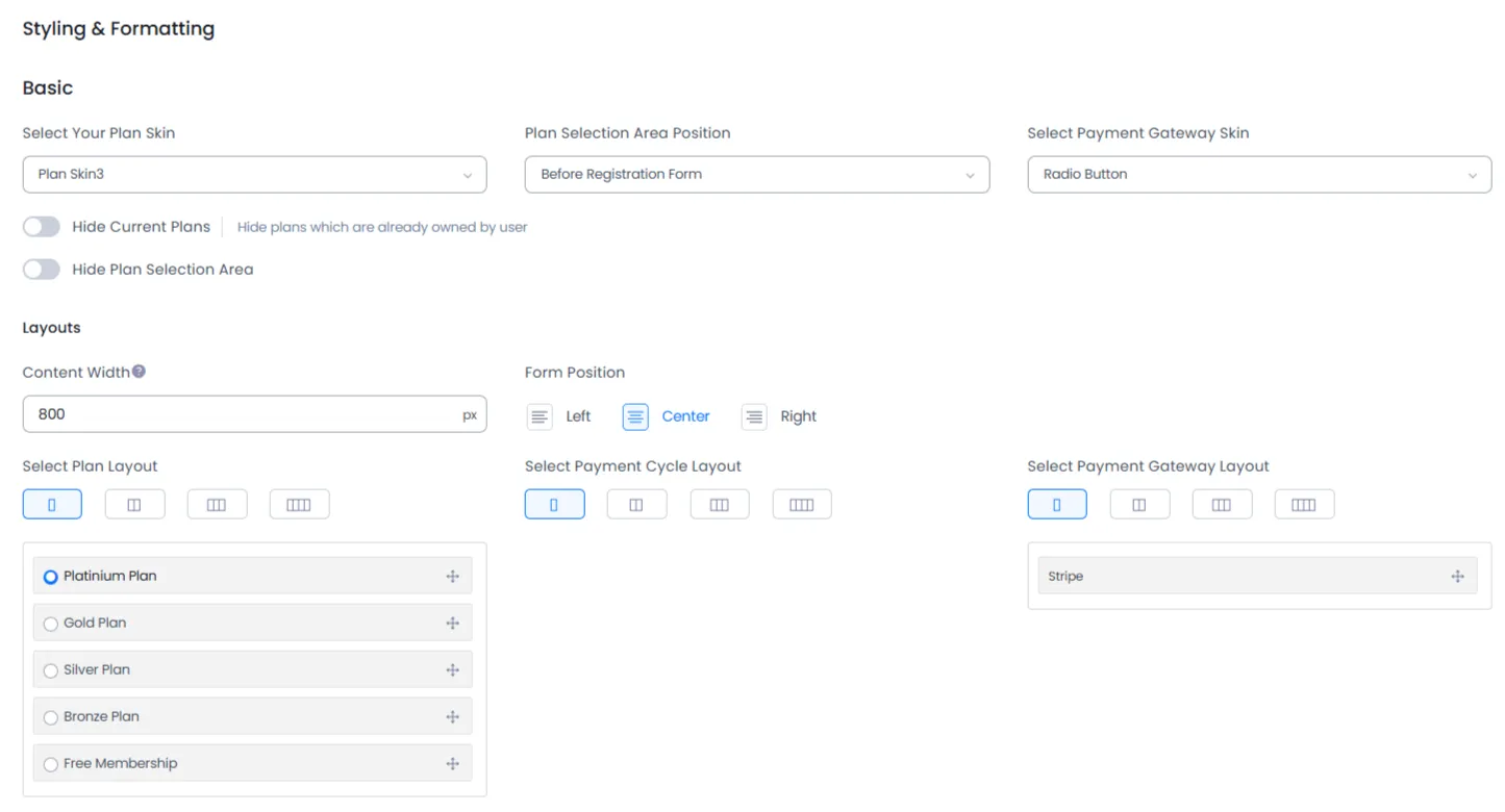 Select Plan by Default