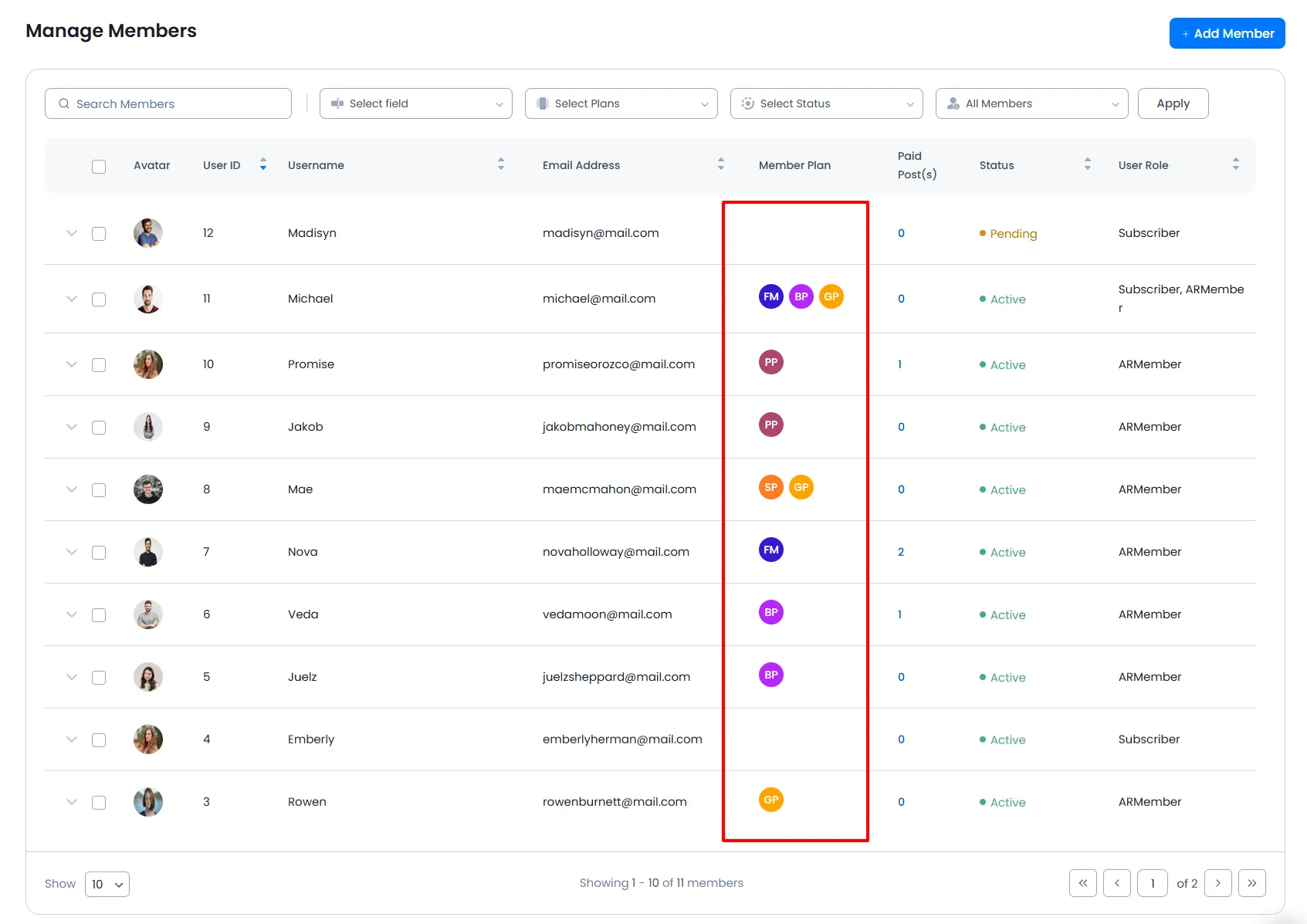 ARMember Multiple Membership Plan