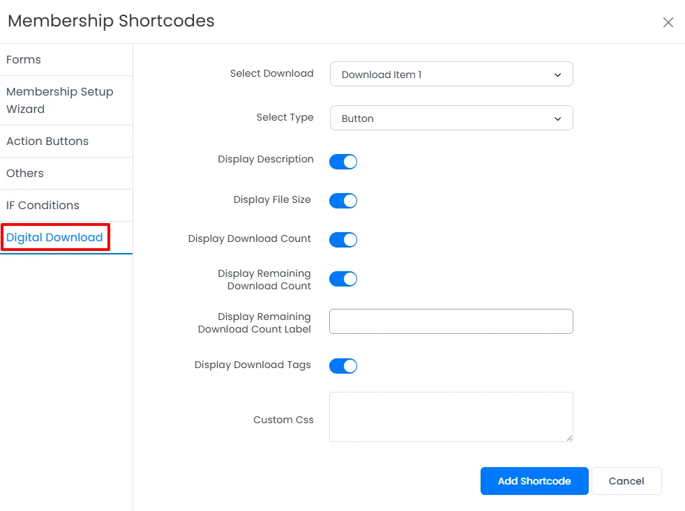 ARMember add shortcode gutenberg