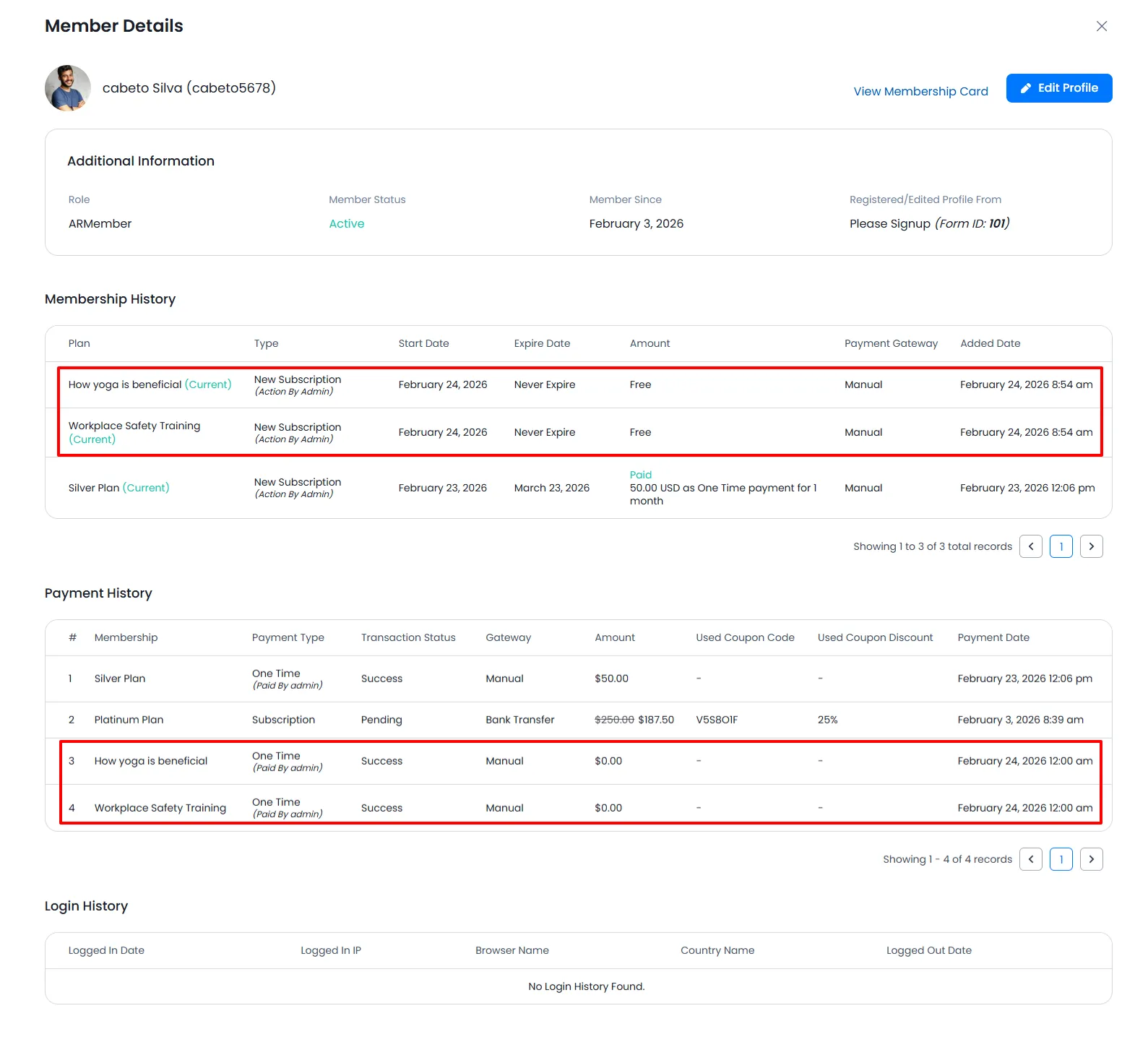 ARMember Paid Post at Front-End side ARMember Paid Post History Admin