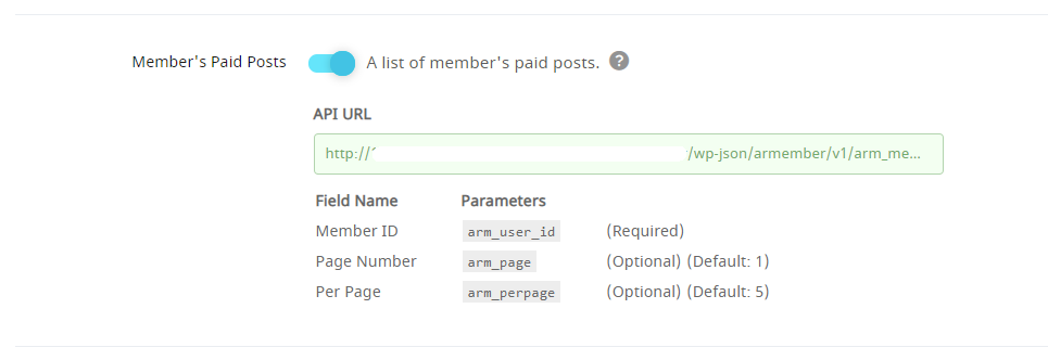 API Service Member's Paid Posts