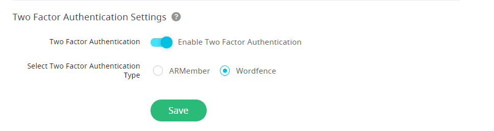 Two Factor Authentication WordFence Support