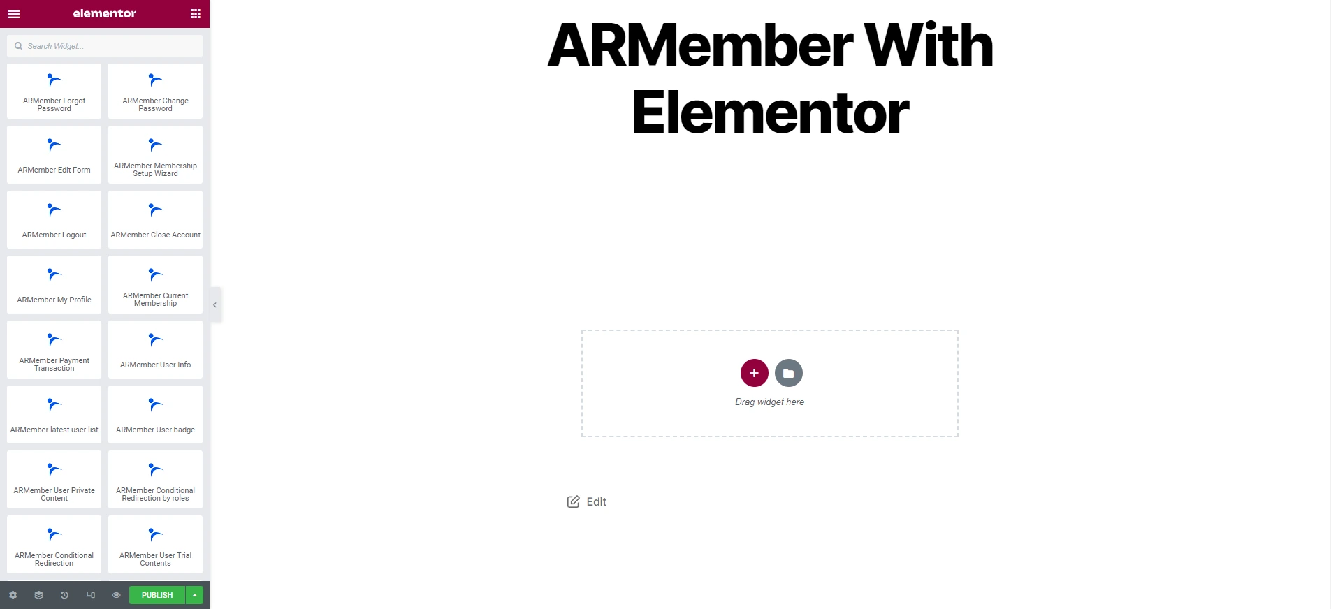 ARMember Widget Default Elementor