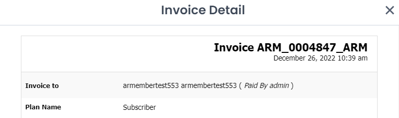 ARMember - Invoice Number Format