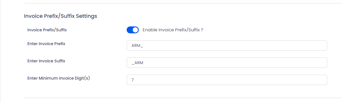 ARMember - Invoice Prefix/Suffix Settings