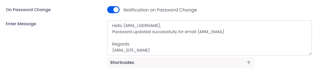 Notification on change password