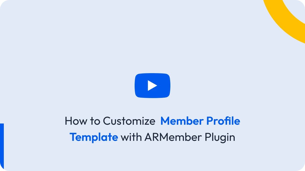 Customize Member Profile Template