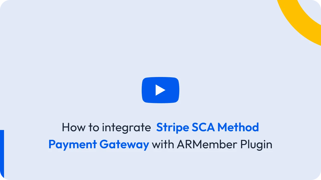 Stripe SCA Method Payment Gateway