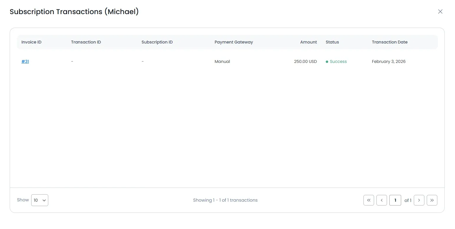 Manage Subscriptions
