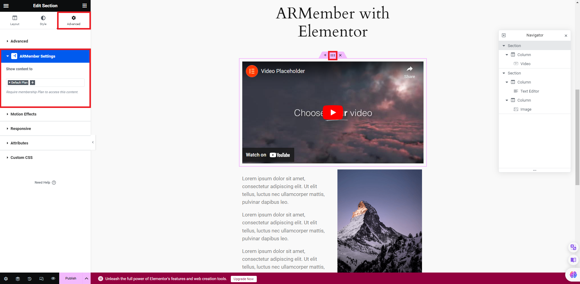 ARMember Register Form Widget on Elementor