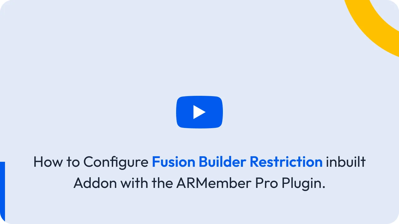 Fusion Builder Restriction