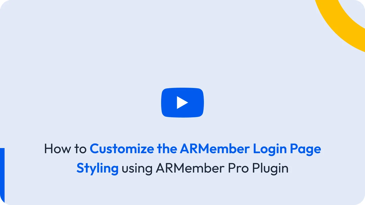 Customize the ARMember Login Page Styling