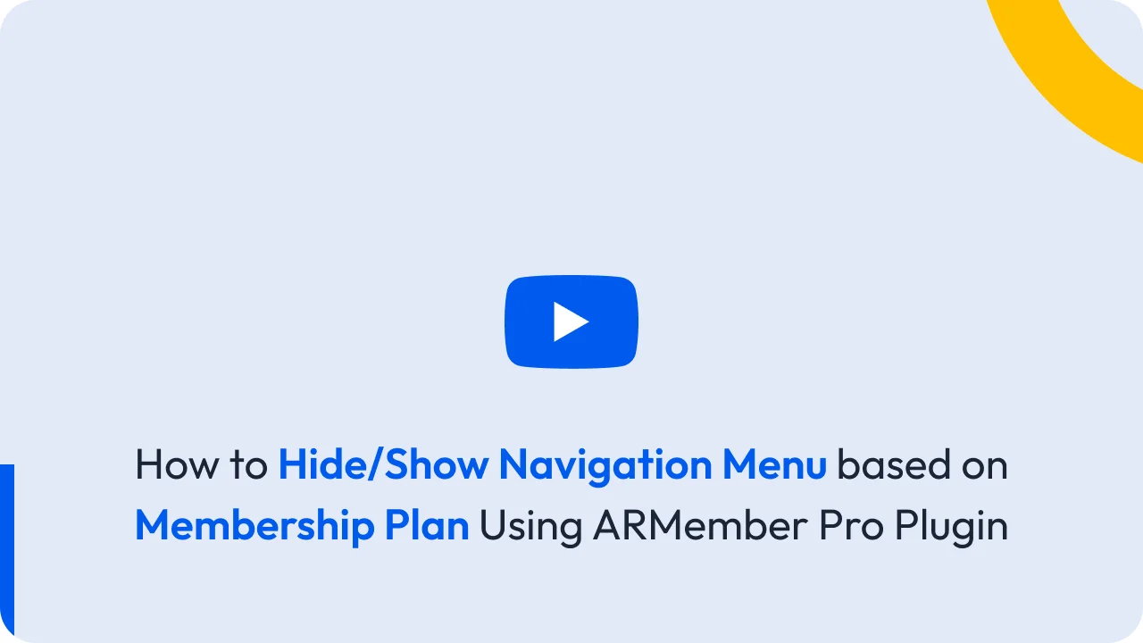 Show Navigation Menu based on Membership Plan