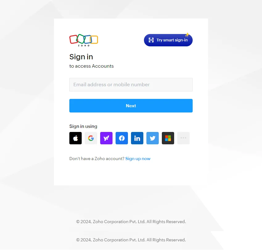 Zoho Sign-In