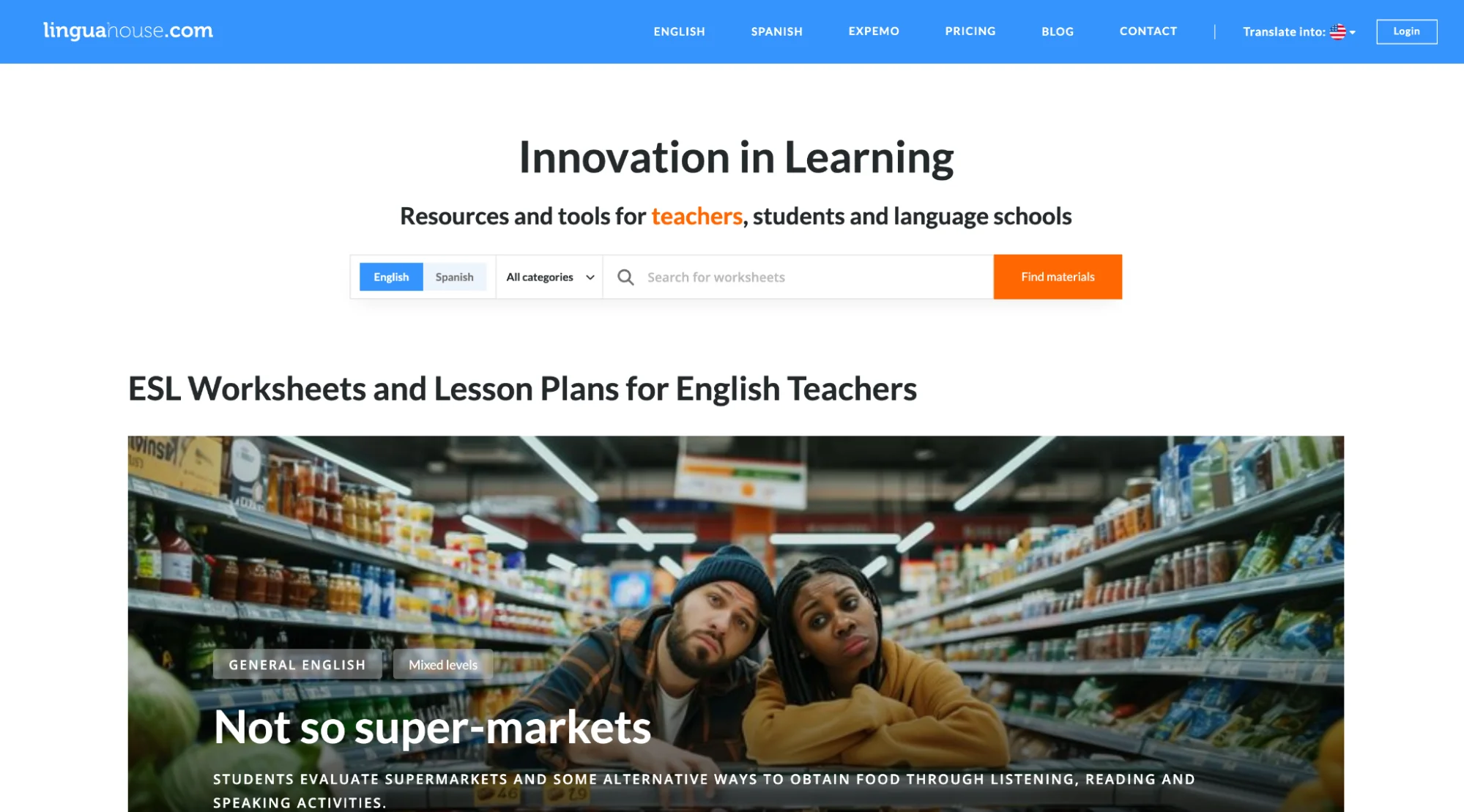 Linguahouse offers teachers ready-made lesson plans