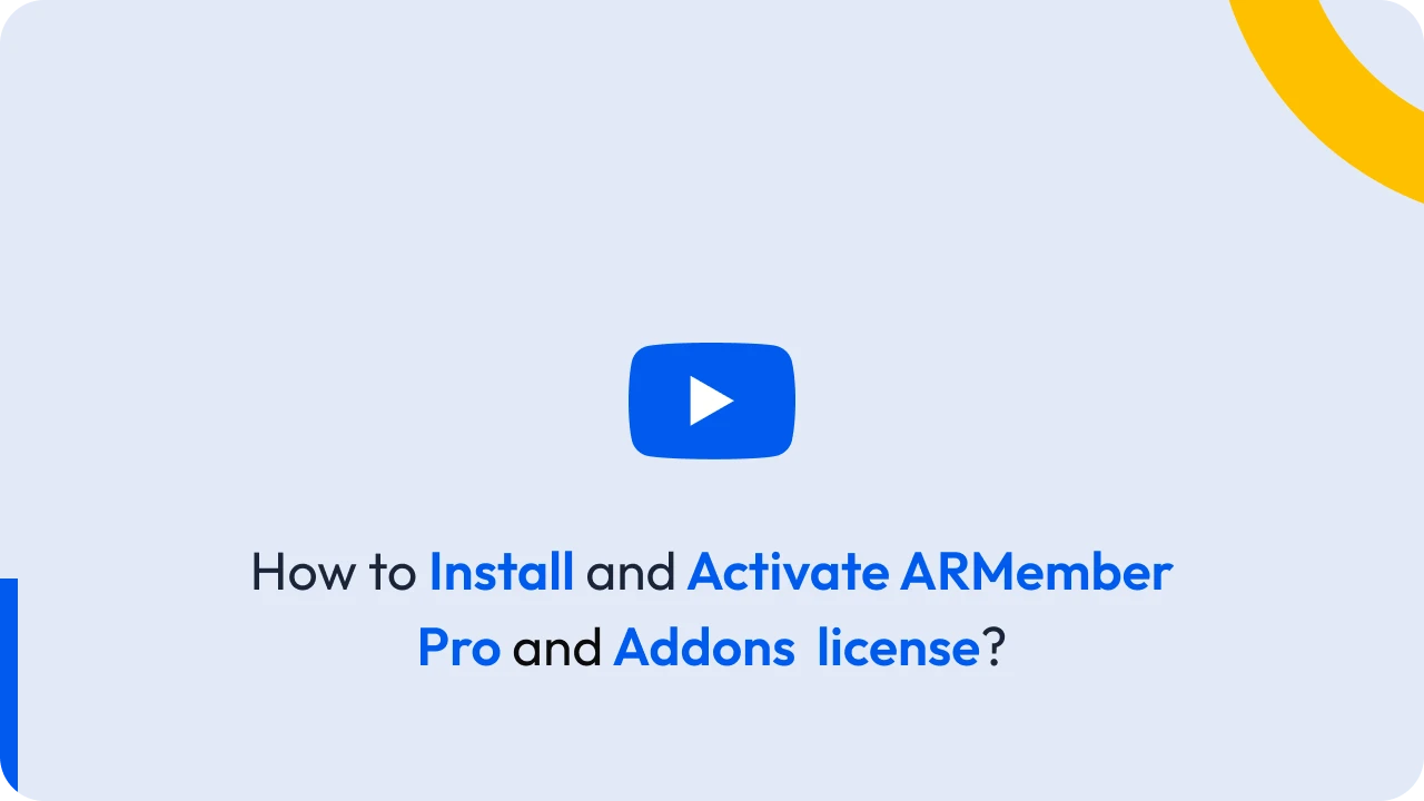 Install and Activate ARMember Addon License