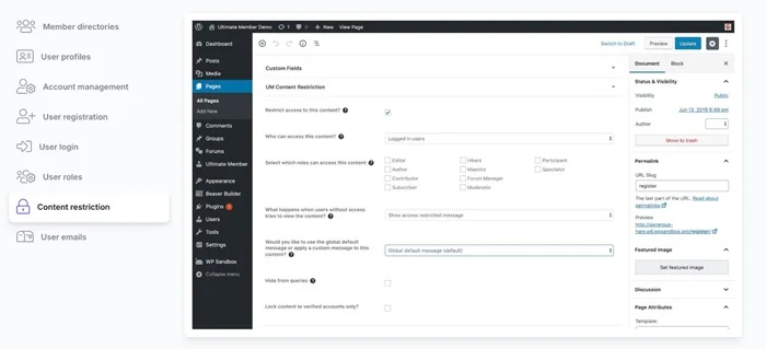 Content Restriction Rules Compared - Ultimate members vs ARMember