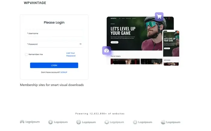 Create login pages for members (frontend example)