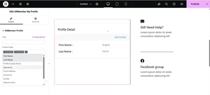 Customize a member's profile information